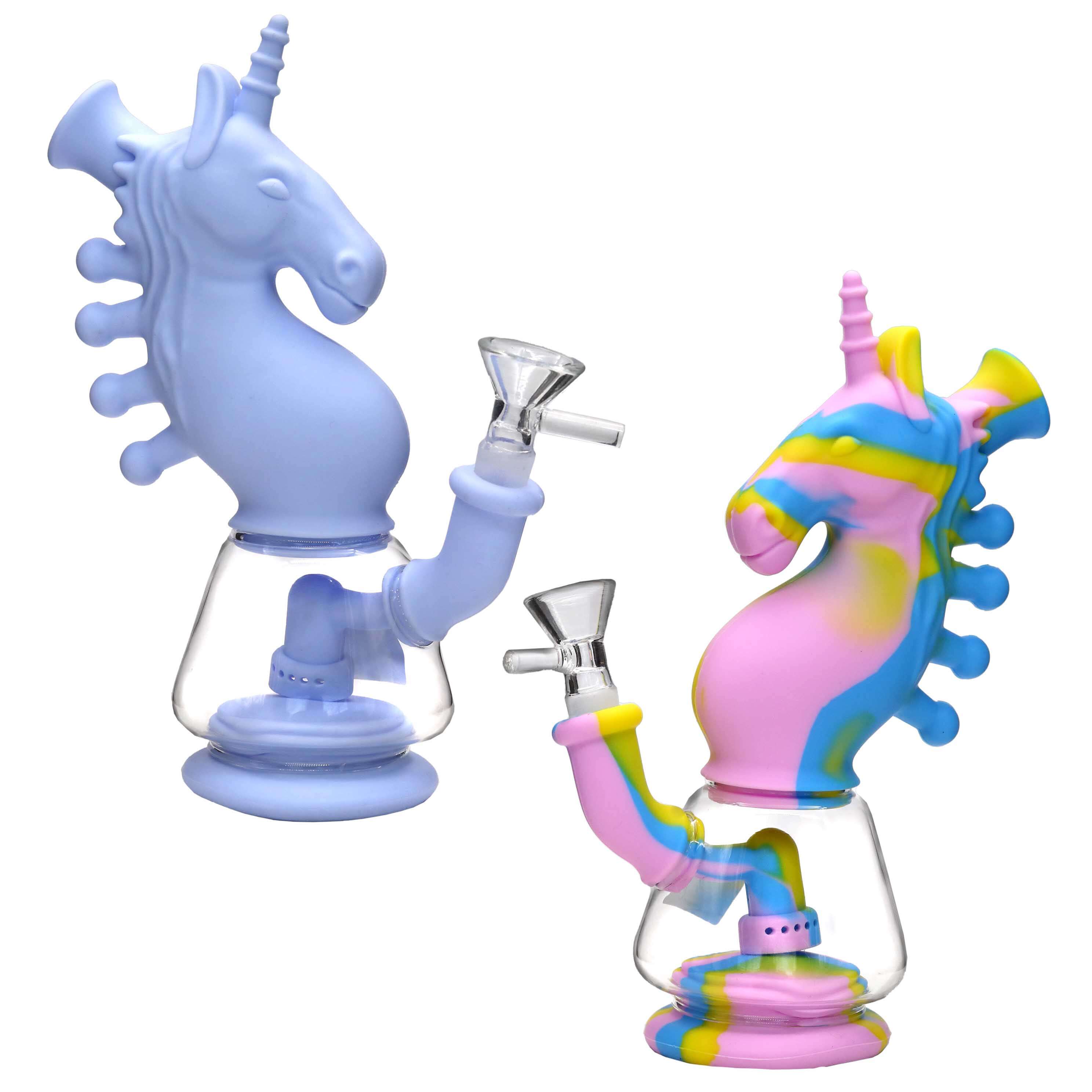 Multi Color Unicorn Silicone Waterpipe (SL5018) | 9 inch | Assorted Colors product image